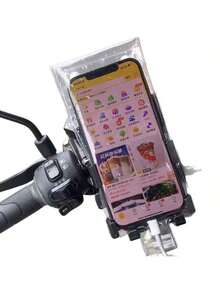 新款通用手机防水袋，适用于外卖骑手，带夹子支架、触摸屏保护套和防雨罩。 - 無色 - 查看 4