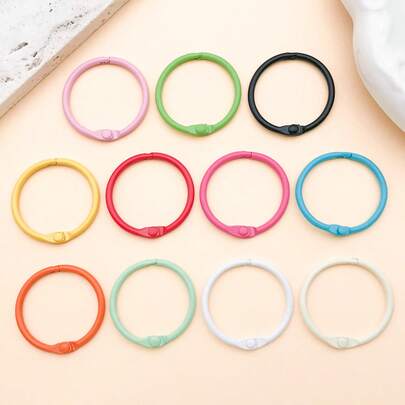 2个30毫米多色迷你散页金属圆片，DIY手链项链耳环配件，适用于工艺品珠宝制作。