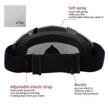 4-FQ Motocross Brille, Crossbrille, Hochwertige Motorradbrillen, ATV Dirt Bike Off Road Racing MX-Fahrbrille, Anti Fog UV Schutzbrille mit Double Lens Schaumstoffpolsterung (Schwarz)-5265 - Schwarz2 - Übersicht 5