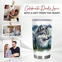 1个，20盎司/591毫升 3D打印雪狼/森林狼/白狼不锈钢真空保温旅行杯，带盖，经久耐用，防漏，完美礼物之选！生日、周年纪念礼物 - 彩色 - 查看 21