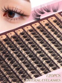 MAANGE 120pcs Cluster Lashes 8-16mm Wispy Individual Lashes Natural Look Lashes Fluffy Cluster Lash DIY Eyelash Extension Made From Premium Synthetic,Individual False Eyelashes, Eyelash Clusters, Individual False Eyelashes, False Eyelashes - Black - View 7