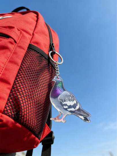 1/2/3pcs Acrylic Pigeon Keychain, 2D Flat Creative Pendant, Ideal Gift For Friends And Family, Suitable For Daily Use, Any Occasion Or Holiday, Great For Backpack Lovers, Art Lovers, Easter, Autumn Home Decor, Christmas Decor And Room Decor.