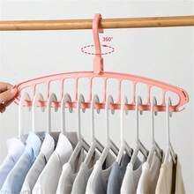 Folding Multi-Hole Clothes Hanger Non-Slip Space Saving Wardrobe Storage Rack - Multicolor - View 2