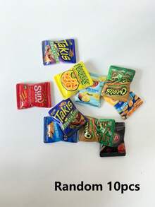 10个/20个迷你逼真薯片袋树脂吊坠，各种流行的DIY饰品制作吊坠，创意美食主题工艺配件，DIY饰品配件，适用于项链、手链、钥匙扣、包包挂饰和Blyth Ob11娃娃装饰 - Pendant 1 - 查看 10