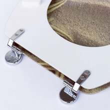 WC Toilet Seat Hinges Universal Part Replacement Fittings Hinge Set Silver - A - View 10