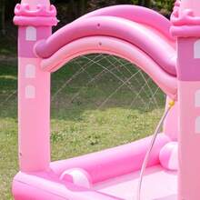 Teamson Giant Inflatable Pink Castle Wading Pool And Sprinkler For Beach Balls Included - As Pic - View 8