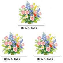1pc/2pcs/3pcs Vibrant Floral Patch Durable Heat Transfer Stickers, For DIY T-Shirts, Sweatshirts, Jeans, Hoodies, Backpacks, Jackets, Handbags, Pillows - 3PCS-s - View 8