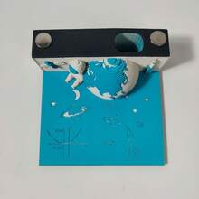 3D Paper Carving Earth Day Calendar Notepad, Creative High-Quality Tear-Off Sticky Notes - Blue - View 6