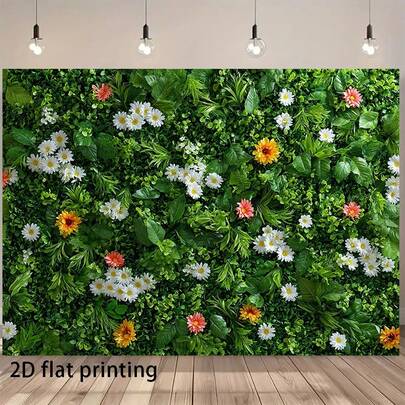 1 Large Artificial Lawn Background Cloth _ Realistic Green Football Field, With White Brick Wall, Polyester Material, Very Suitable For Birthday Party Sports Event Studio Props, (Multiple Sizes Available) Various Styles To Choose From.