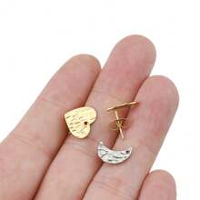 10个不锈钢眼睛形状耳钉，带耳塞，DIY珠宝制作配件耳环组件 - 彩色 - 查看 8