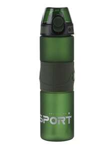 1 pieza Botella de agua para deportes al aire libre, recipiente para beber portátil a prueba de fugas, botella de agua de plástico mate para fitness y cocina - Multicolor - Ver 9