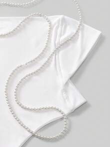 2件套女士纯色弹力头巾配珍珠项链，方便实用，适合搭配头巾、长袍、日常佩戴、聚会、旅行、祈祷等场合——优雅高贵 - 彩色 - 查看 7