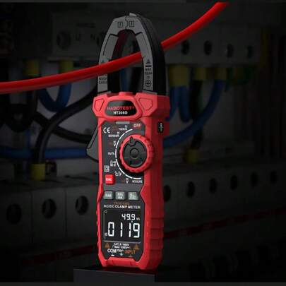 HT208 Digital Clamp Meter Multimeter High Precision True Capacitance NCV Ohm Hz Tester