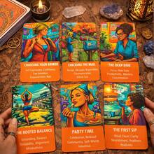 一盒复古文艺复兴时期塔罗牌，78张韦特-莱德塔罗牌，附说明书，精装礼盒。400克厚纸，灵性疗愈塔罗牌套装，塔罗牌，神谕卡。 - 塔羅牌 - 查看 4