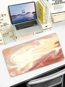 1 件装，大理石纹 PU 皮革鼠标垫，2 毫米厚，小型办公桌面垫，适合学生/游戏玩家/笔记本电脑用户，防水防滑。 - 紅色 - 查看 3