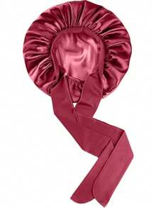 1 chiếc mũ ngủ lụa dành cho nữ, cỡ lớn, có dây thun điều chỉnh được, phù hợp với tóc xoăn hoặc tóc tết. - Nhiều màu - Xem 12