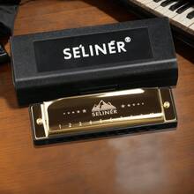 Selinger Blues Harmonica, 10 Hole Full Scale C Key Harmonica, Beginner Metal Gift - Gold - View 7