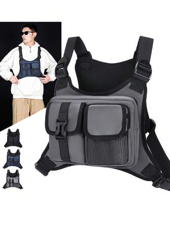 Outdoor Tactical Bag For Men, Fashion Functional Cycling Bag, Casual Sports Chest Pack