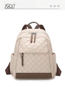 Functional City Backpack Interpreting Commuting Aesthetics In Various Scenarios, Unlocking Absolute Visual Sovereignty For Daily, Cycling, And Travel. Equipped With A Scientific Three-Mode Matrix: Two Adjustable Standard Brown Leather Shoulder Straps, Top Handle, Ergonomically Optimized To Provide Cloud-Like Carrying Experience. Side Functional Pockets Can Hold Water Bottles, Umbrellas - Multicolor - View 11