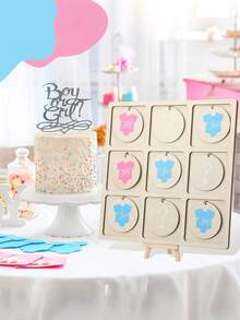 13件套性别揭晓游戏棋盘游戏,包含10个游戏棋子、1卷绳子、1个支架,趣味迎婴派对用品(男孩或女孩皆可),桌面装饰(T恤) - 彩色 - 查看 8