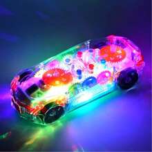 ArtCreativity Light Up Transparent Sensory Car Toy For Kids, 1PC, Bump And Go Toy Car With Colorful Moving Gears, Music, And LED Effects, Easter Toys For Toddlers, Great Birthday Gift Idea - 彩色 - 查看 7