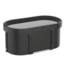 Oval Foldable Ice Bath Tub For Athletes: Portable Tub For Home Gym & Outdoor Training - Black - View 9