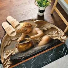 美人鱼迎宾门垫 - 水晶绒面料，防滑硅胶底，适用于露台、门廊、办公室和起居空间 - 可手洗，半圆形设计 - 理想的家居和房间装饰地毯 - 2 - 查看 11