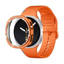 2件套闪亮保护壳，兼容三星Galaxy Watch 8 40mm/44mm (2025) 配件，钻石边框硬质PC保护套，适用于Galaxy Watch 8，运动表带兼容三星Galaxy Watch 8/8经典表带 40mm/44mm (2025) - 无缝隙硅胶软防水Galaxy 8表带，男女通用 - 矽膠 - 查看 15