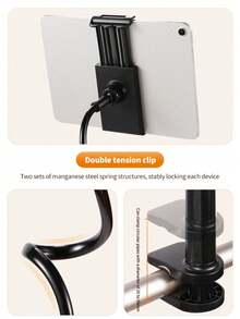 1pc An Adjustable Long Gooseneck Phone Stand - Carbon Steel Lazy Stand, With A 360° Rotatable Clip, Suitable For Watching Videos On The Bed Or Table - No Battery Required Compatible With IPhone, Android Phone, Gift For Birthday, Family, Friends 360 Degree Rotating, Bed Lazy Stand, Phone Holder - Multicolor - View 10