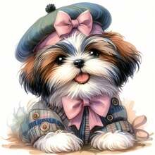 1pc/2pcs/3pcs Cute Dog Wearing Beret Durable Heat Transfer Stickers, For DIY T-Shirt, Sweatshirt, Jeans, Hoodie, Backpack, Jacket, Handbag, Pillow - L+S - View 3