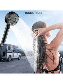 1pc 5-Mode Multi-Function High Pressure Shower Head, With One-Click Shut-Off Shower Head, Bathroom Accessory, Wall-Mounted Shower Head, Single Head - Square - View 3