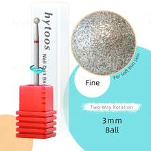 hytoos Spherical Diamond Nail Drill Bit, Fine Grit Rotating Callus Cleaning Grinding Head, Manicure Drill Accessory - Red - View 8