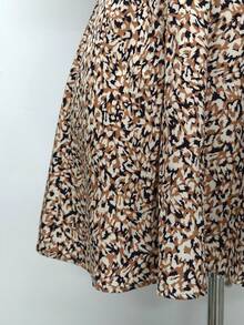 Happy Girl Casual Elegant Woven Fabric Double Layer Design Comfortable Vacation Style Women Dress, Spring/Summer - Brown - View 8