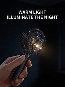 AOYI 1pc Rechargeable Handheld Mini Fan, 3-Speed Adjustable, Brushless Motor, Long Battery Life, Transparent, LED Light, USB Charging Cable - Multicolor - View 9