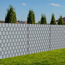 10 Rigid PVC Privacy Screen Strips, Windproof, Double Wire Fence For Garden Or Balcony. - Light Grey - View 9