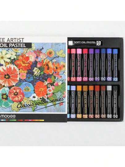 Mobee P-3410C Vivid Color 12/24/36 Soft Oil Pastel Set, European Standard, High Quality Set, Professional Factory Wholesale Oil Pastel Set, Suitable For Professional Painting, Vivid Colors, Easy To Draw, Suitable For Back To School Season