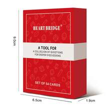 HEART BRIDGE 1PC Deep Conversation Game Cards, Tabletop Game, Party Entertainment Game Activity, Powerful Conversation Interaction Tool. Christmas/Valentine's Day/Halloween, Suitable For Perfect Game Nights | 54 Cards - Red - View 2