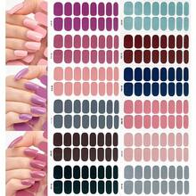 12 Sheets Of Solid Colour 16 Nail Stickers Full Sticker Set Various Single-Colour Adhesive Nail Stickers Self-Adhesive Simple Press-On Nail Nails Nail Supplies - Multicolor - View 2