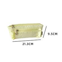 1个时尚日系纯色星星铅笔盒 学生文具桌面大容量收纳笔袋 可爱女生化妆包 礼物 - A - 查看 9