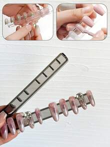 All-In-One Minimalist Magnetic Nail Display Stand, Nail Art Practice Base, Nail Salon Display Tool - Multicolor - View 1