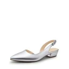 Womens Slingback Kitten Low Block Heels Pumps Closed Pointed Toe  Elegant Comfortable Dressy Pumps Wedding Casual Dress Shoes - 銀色 - 查看 4