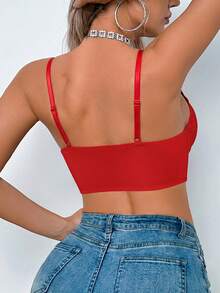 Women's Red Lace Front-Closure Underwire Push Up Bra - Side Coverage & Anti-Sag - Red - View 10