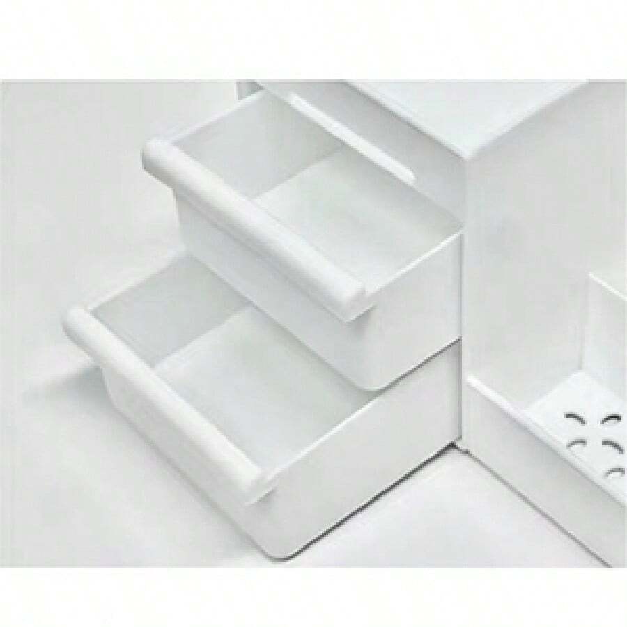Men's And Women's Universal Skincare And Perfume Storage Cabinet, Men's And Women's Cologne Storage Cabinet, Countertop Storage Cabinet, Layered Design, Zoned Storage, Meeting Your Different Storage Needs, Perfume And Skincare Drawer - Very Suitable For Bathroom And Bedroom Storage (White), Simple White Design, Elegant And Generous, Suitable For Various Family Occasions, Essential For Home Items