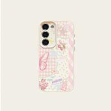 1个TPU拼接蝴蝶图案手机壳，兼容三星手机A15/A14/A13/A12/S24/S23/S22/S21/S20/S10/A72/A73/A71/A50/A53/A52/A32/A31/A05S - 白色 - 查看 5