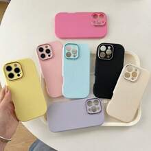 1 pieza Funda de teléfono creativa de niña con diseño de macaron, compatible con las series 11 12 13 14 15 16 17, gran regalo para familiares, amigos y ocasiones festivas - Amarillo - Ver 6