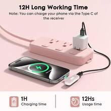 60mAh Battery Wireless Lavalier Microphone, Noise Cancelling, For Live Streaming, Karaoke, Pink - Pink - View 10