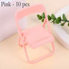 10/1个 椅子造型手机支架 - 迷你桌面手机支架 - 可爱卡通折叠椅桌面手机支架 - 便携式可折叠迷你椅子造型，适用于办公手机/平板电脑支架、桌面装饰、万圣节、感恩节、圣诞节、新年礼物、美术用品 - 彩色 - 查看 6