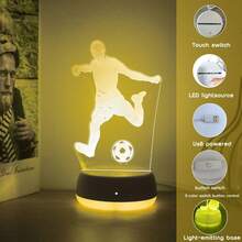 1pc Modern Style Football Multicolor Night Light, Suitable For Desktop Decoration Lamp In Various Room Types - Home Decor, Adding Holiday Atmosphere, Perfect Gift Choice For Birthday Party And Festivals, Interesting Design, Football Fan Gift, Compact Design, Decorative Lamp, Ambient Lighting, Room Decor - Play Soccer - View 9