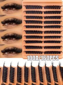 180/160片D型卷翘DIY假睫毛簇，100片D型假睫毛簇，0.07mm DD卷翘度，8-16mm混合自然款假睫毛，超浓密纤长款假睫毛簇，卷翘单根假睫毛，纤细纤长款假睫毛，纤长卡通款假睫毛，适合新手在家使用。200片超浓密假睫毛，200片大容量装。 - 黑色 - 查看 8