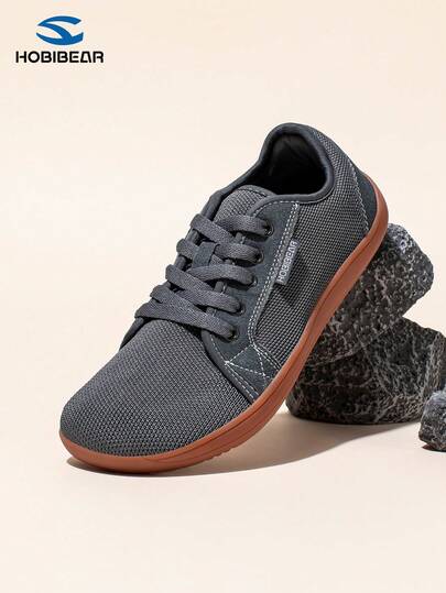 HOBIBEAR Plus Size Men's Minimalist Barefoot Shoes, Soft Sole Breathable Mesh Casual Walking Shoes, Unisex Travel & Running Sneakers